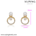 94065 latest design jewelry circle shape pearl ladies earrings